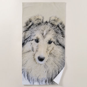 Die Shetlandinseln-Schäferhund-Malerei - niedliche Strandtuch