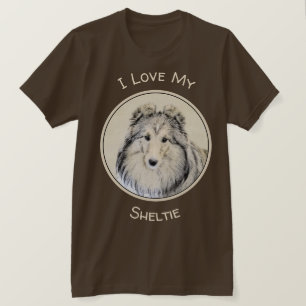 Die Shetlandinseln-Schäferhund-Malerei - niedliche T-Shirt