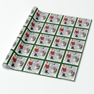 Die Shetlandinseln-Schäferhund Sheltie Weihnachte Geschenkpapier