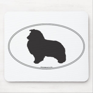 Die Shetlandinseln-Schäferhund-Silhouette Mousepad