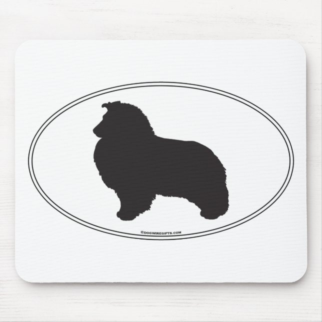 Die Shetlandinseln-Schäferhund-Silhouette Mousepad (Vorne)