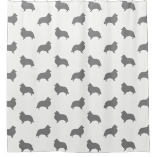 Die Shetlandinseln-Schäferhund-Silhouette-Muster Duschvorhang