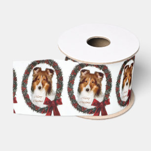 Die Shetlandinseln-Schäferhund-WeihnachtsKranz Ripsband