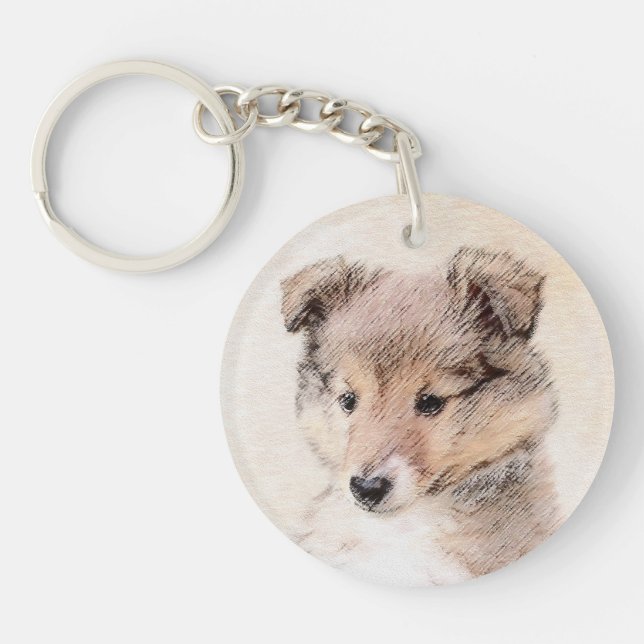Die Shetlandinseln-Schäferhund-Welpe, der Schlüsselanhänger (Vorderseite)