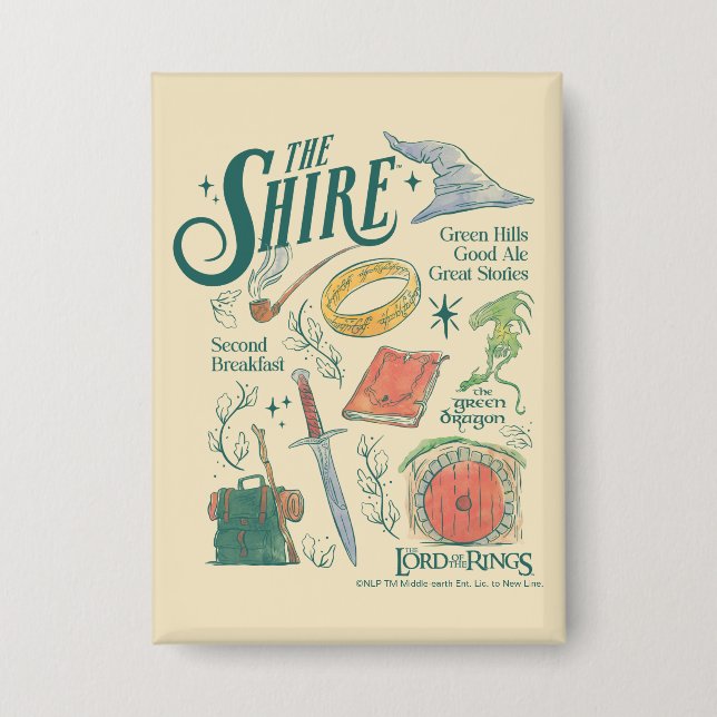 Die Shire™ Watercolor-Collage-Grafik Button (Vorderseite)