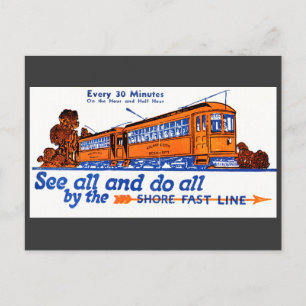 Die Shore Fast Line Trolley Service Postkarte