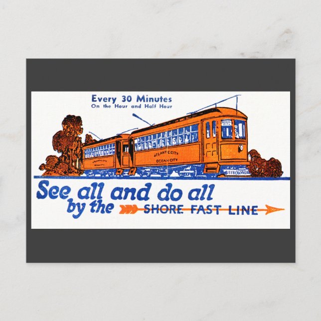 Die Shore Fast Line Trolley Service Postkarte (Vorderseite)