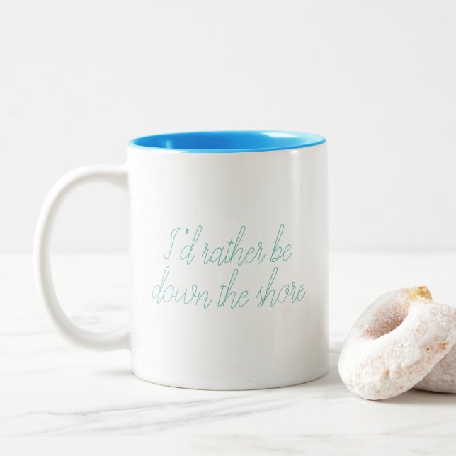 Die Shore-Tasse runter Zweifarbige Tasse (Mit Donut)