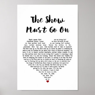Die Show muss auf der Lyric Lyric-Lyric-Printwerbu Poster