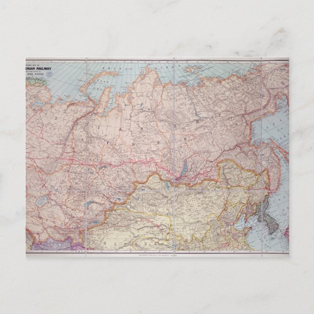 Die sibirische Eisenbahn Postkarte (Vorderseite)