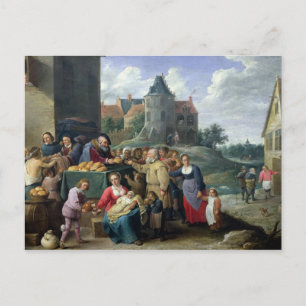 Die sieben Akte der Barmherzigkeit Postkarte