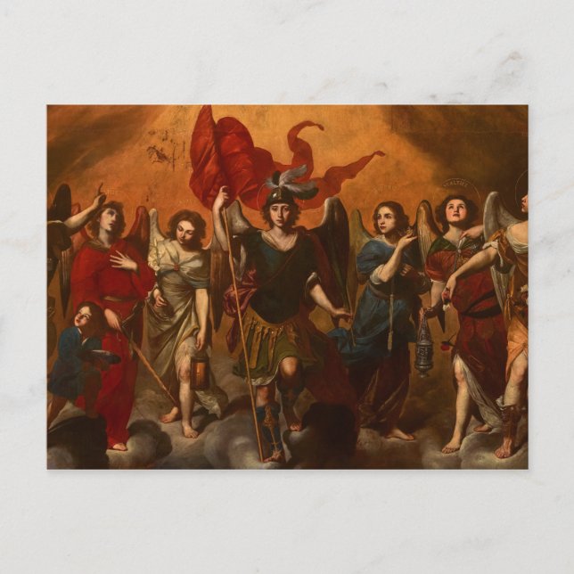 Die sieben Archangels von Massimo Stanzione Postkarte (Vorderseite)