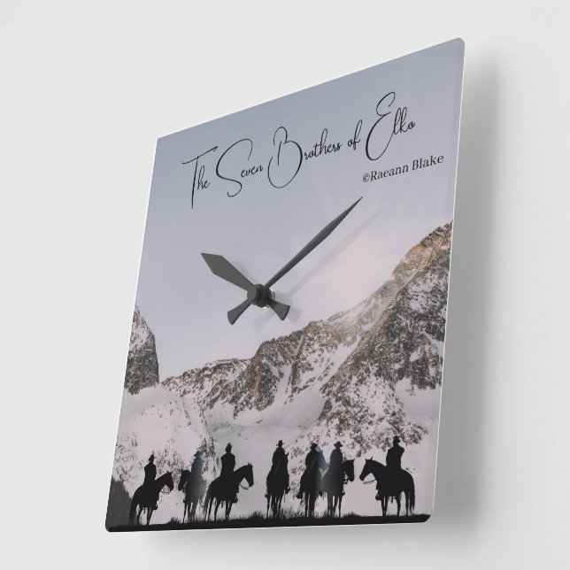 Die sieben Brüder von Elko Wall Quadratische Wanduhr (Winkel)