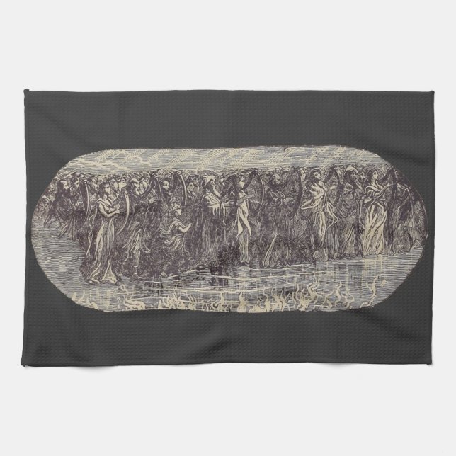 Die sieben Engel mit sieben Posaunen  Geschirrtuch (Horizontal)