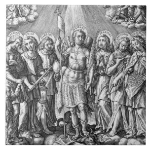 Die Sieben Erzengel (M 034; Stich) Fliese