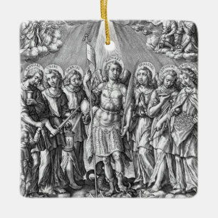 Die Sieben Erzengel (M 034; Stich) Keramikornament