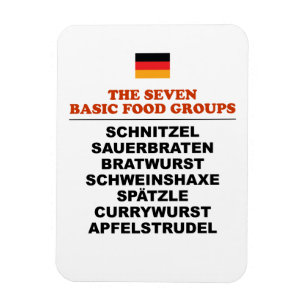 Die sieben Grundnahrungsmittelgruppen Lustiges Deu Magnet