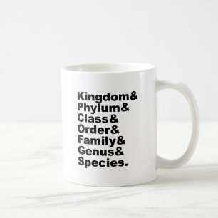 Die sieben Kategorien der biologischen Taxonomie Tasse