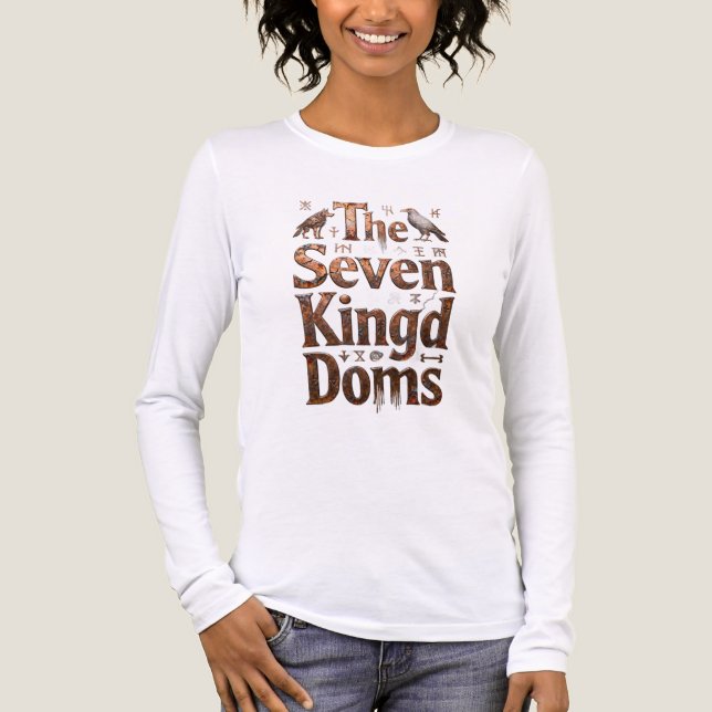Die Sieben Königreiche Fantasy Mittelalter Langarm Tri-Blend Shirt (Vorderseite)