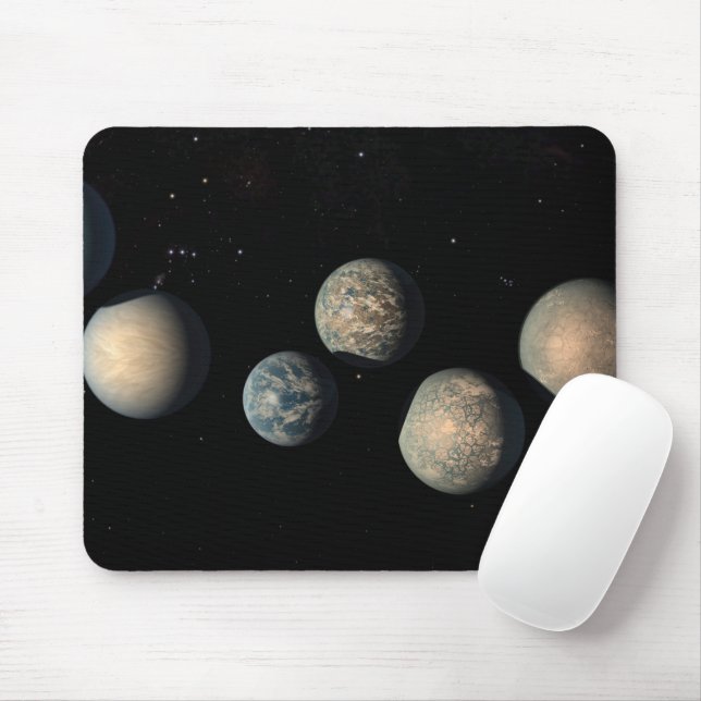 Die sieben Planeten der Erdgröße von Trappist-1 Mousepad (Mit Mouse)