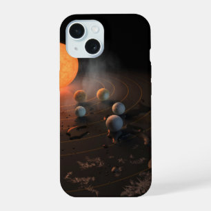 Die sieben Planeten von Trappist-1 in der Umlaufba iPhone 15 Hülle