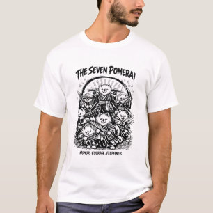 Die sieben Pomerai Pomeranian Samurai Parodie T-Shirt