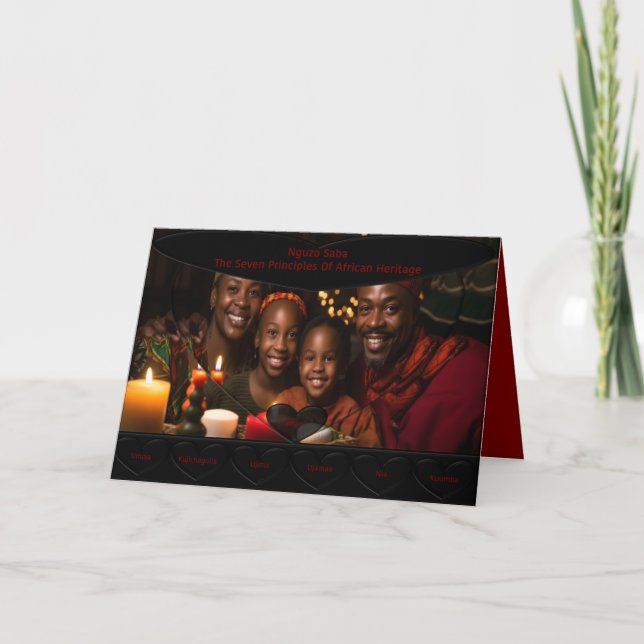 Die sieben Prinzipien des afrikanischen Erbes Dankeskarte (Vorderseite)
