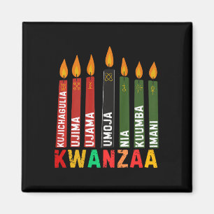 Die sieben Prinzipien von Kwanzaa Kinara Happy Kwa Magnet