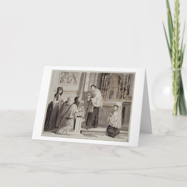 Die sieben Sacramente: Kommunion, 1779 (Stift, bra Karte (Vorderseite)