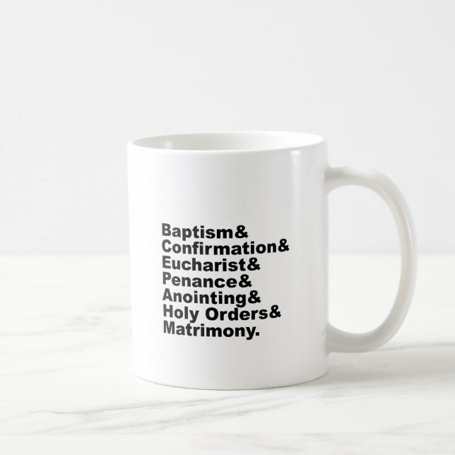 Die sieben Sakramente des Christentums und des Kat Tasse (Rechts)