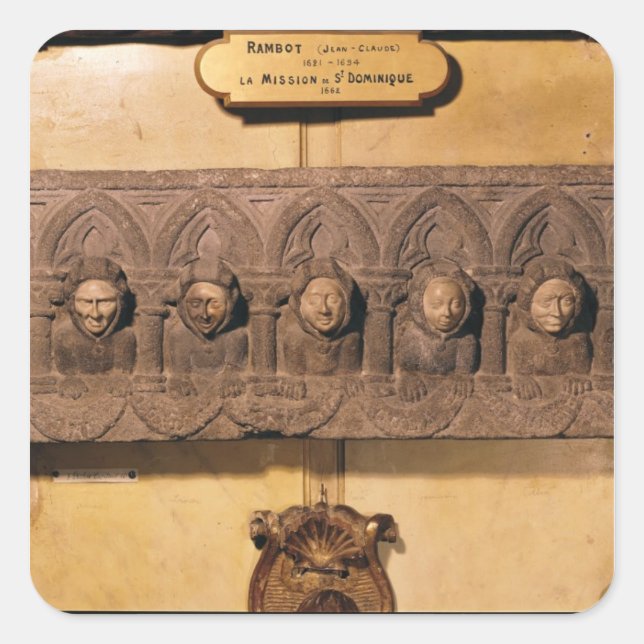 Die sieben Toten sitzen Quadratischer Aufkleber (Vorderseite)