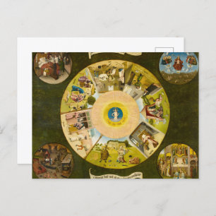 Die sieben Toten sitzen und die vier letzten Dinge Postkarte