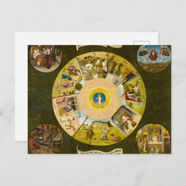 Die sieben Toten sitzen und die vier letzten Dinge Postkarte (Vorne/Hinten)