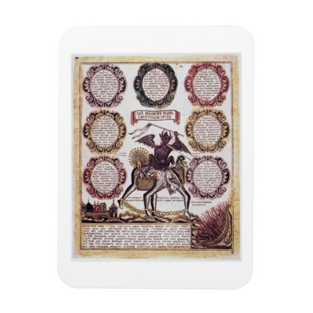 Die sieben Toten Sünden (Gravieren) Magnet (Vertikal)