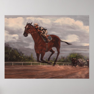 Die Siegerthoroughbred-Pferderennen-Malerei Poster