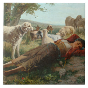 Die Siesta des Goatherder Girl's (von Carlo Ademol Fliese