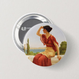 Die Signal-Göttin-Frau-Porträt-Vintage-Kunst Button