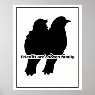 Die Silhouette "Family Two Bird" wird von den Freu Poster