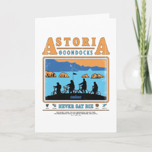 Die Silhouetten der Goonies über Astoria Goondocks Karte