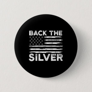 Die Silver Dyslexixie Awareness Flag Silver Ribbon Button