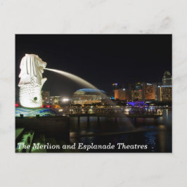 Die Singapur-Merlion- und Esplanade-Theater Postkarte