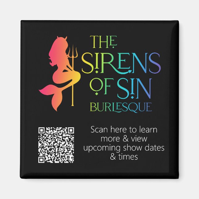 Die Sirenen des Sin Rainbow Magnet - mit QR (Vorne)