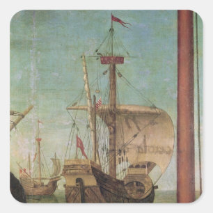 Die Sitzung und die Abfahrt von dem verlobten Quadratischer Aufkleber