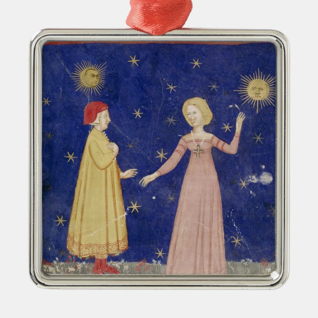 Die Sitzung von Dante und von Beatrice Silbernes Ornament (Vorne)