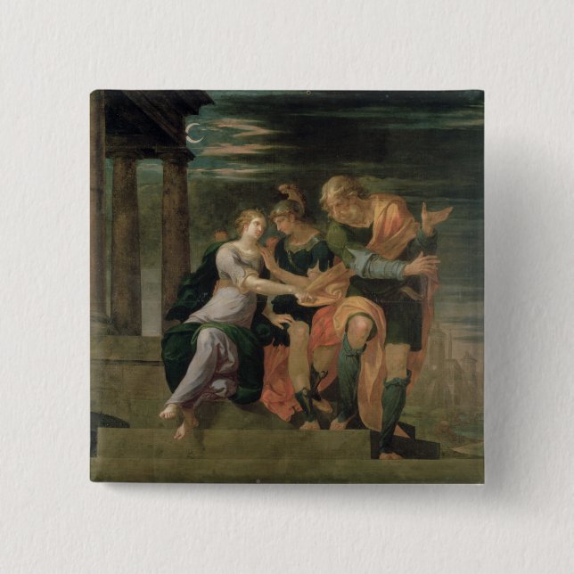 Die Sitzung von Theagenes und von Chariclea Button (Vorderseite)