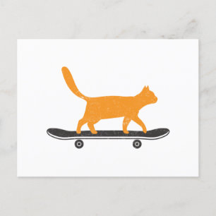 Die Skateboard-Katze Postkarte