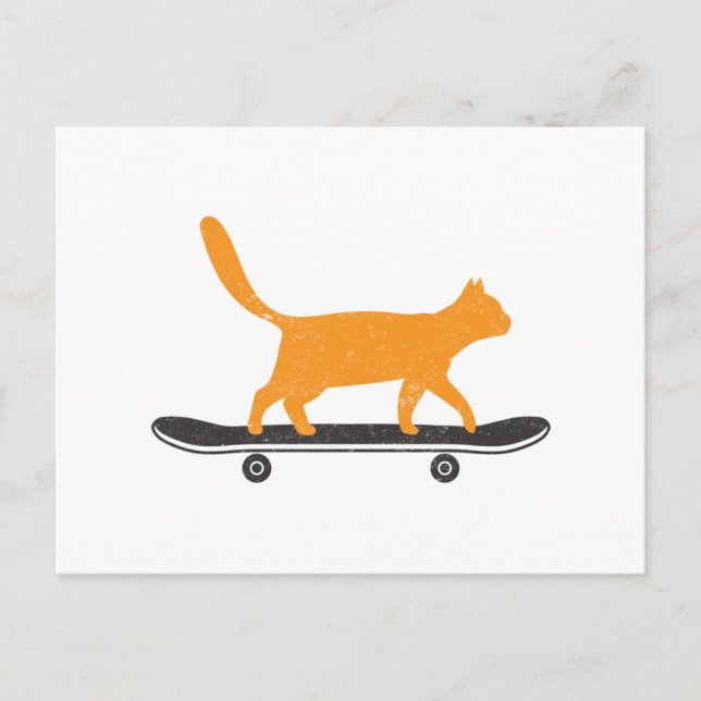 Die Skateboard-Katze Postkarte (Vorderseite)