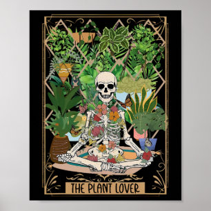 Die Skelettensaison der Pflanze Lover Tarot Card Poster