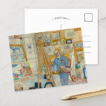 Die Skelettmalerei | James Ensor Postkarte<br><div class="desc">Die Skelettmalerin (1896) von James Ensor ist ein surreales und satirisches Kunstwerk mit einem Skelett, das den Tod symbolisiert und verlobt in der Malerei ist. Die Komposition verbindet dunklen Spaß mit einem dynamischen, chaotischen Bürstenwerk, das für Ensors Stil charakteristisch ist. Das Gemälde spiegelt die Faszination des Künstlers für Mortalität, den...</div>