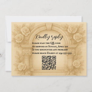 Die skulpierte Vow QR Code Wedding RSVP Card Einladung